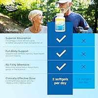 Vista 6 de Fortifeye Vitamins Aceite de pescado súper omega-3, sabor a limón, triglicérido natural, 900 EPA / 600 DHA por servicio (180 unidades)