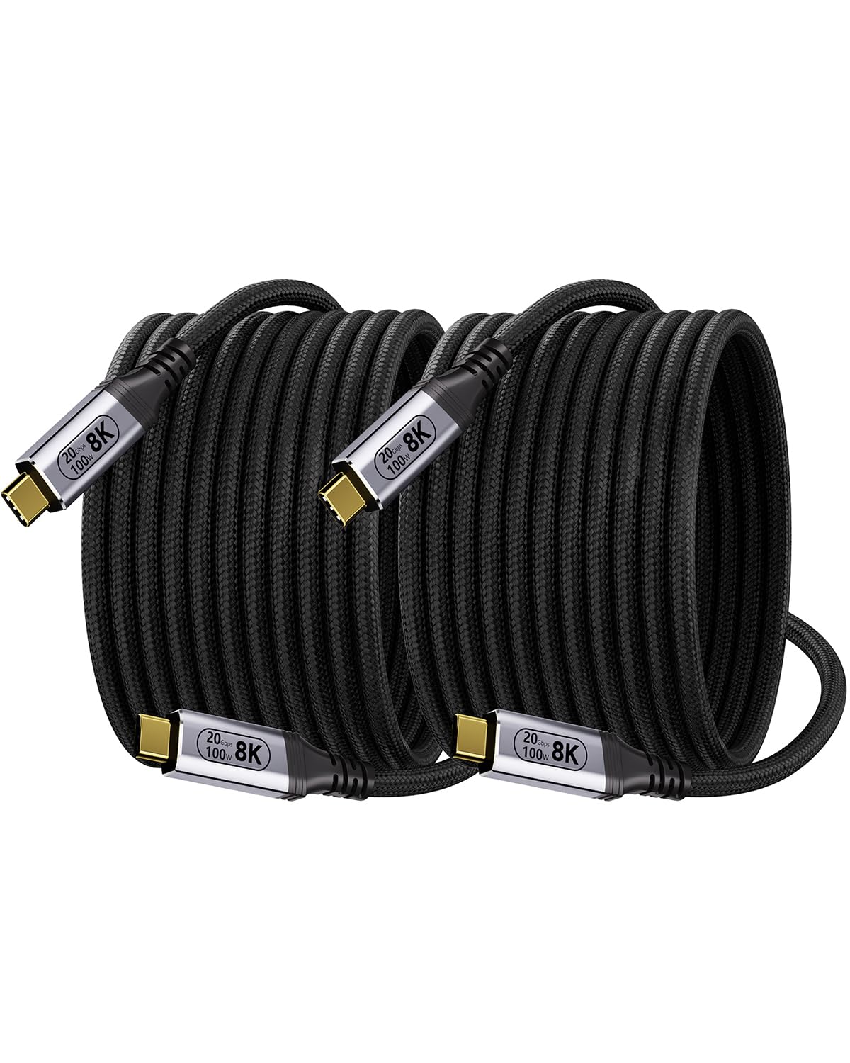 lang USB C Kabel 6M,[2 Stück 6m]USB-C auf USB-C 3.2 Gen2 Schnellladekabel,20 Gbps Datenübertragung, 100W 20V/5A Ladekabel USB C,8K@30Hz & 4K@120Hz Video übertragung für Laptop, Mobiltelefon