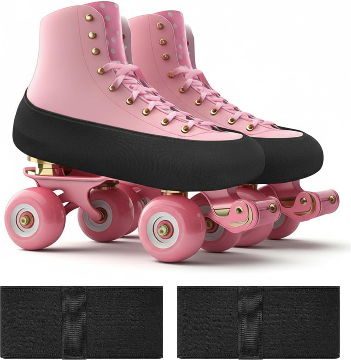 2 Pack Roller Skates Covers, Elastic Skate Guards Figure Skating, Easy-On Boot Protector, Washable Skating Accessories for Youth & Adults