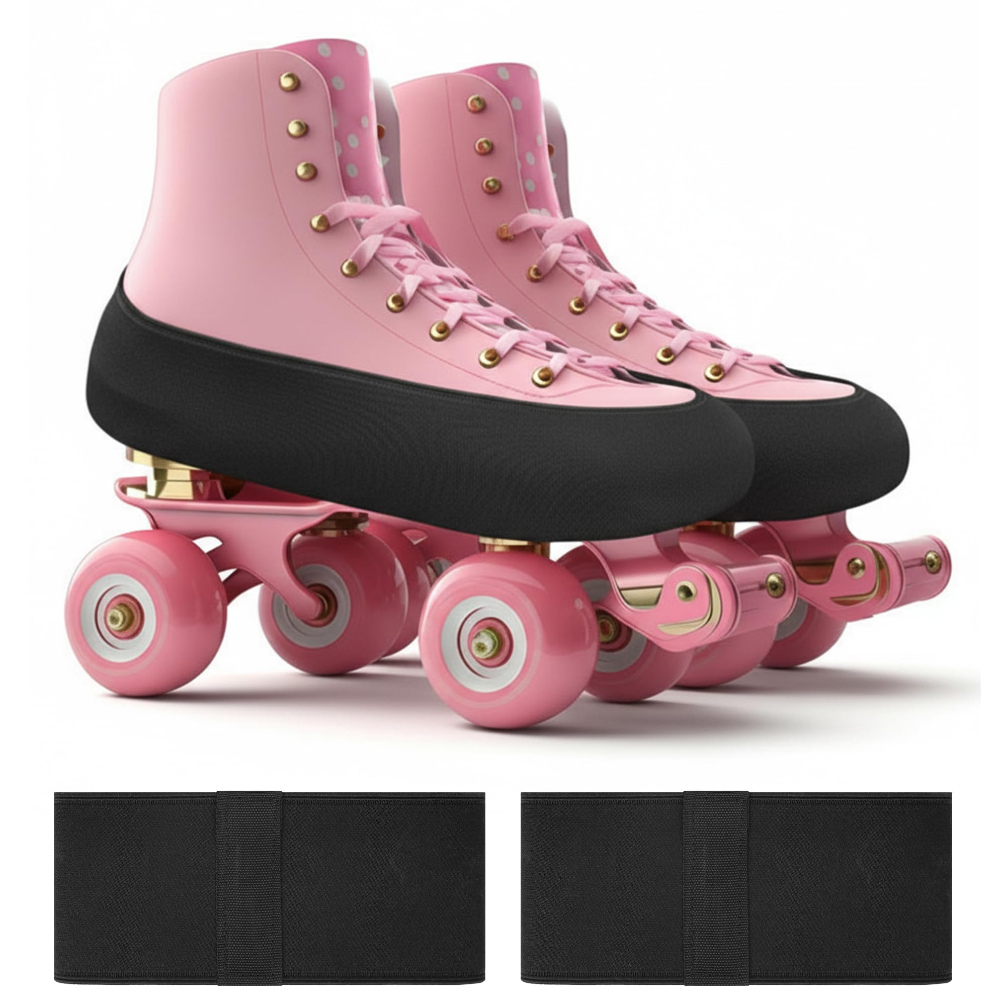 ReignSword 2 Pack Roller Skates Covers, Elastic Skate Guards Figure Skating, Easy-On Boot Protector, Washable Skating Accessories for Youth & Adults (S (25-33 Yards))