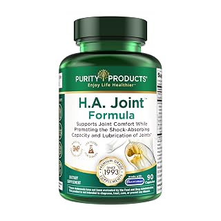Purity Products HA Joint Formula Hyaluronic Acid + Key CoFactors | Joint + Skin Multi Collagen (Type I, II & III) - 5-Loxin - Olive Fruit Extract, Joint Flexibility + Mobility, 90 Capsules (1) - Amazon product rated Grade A