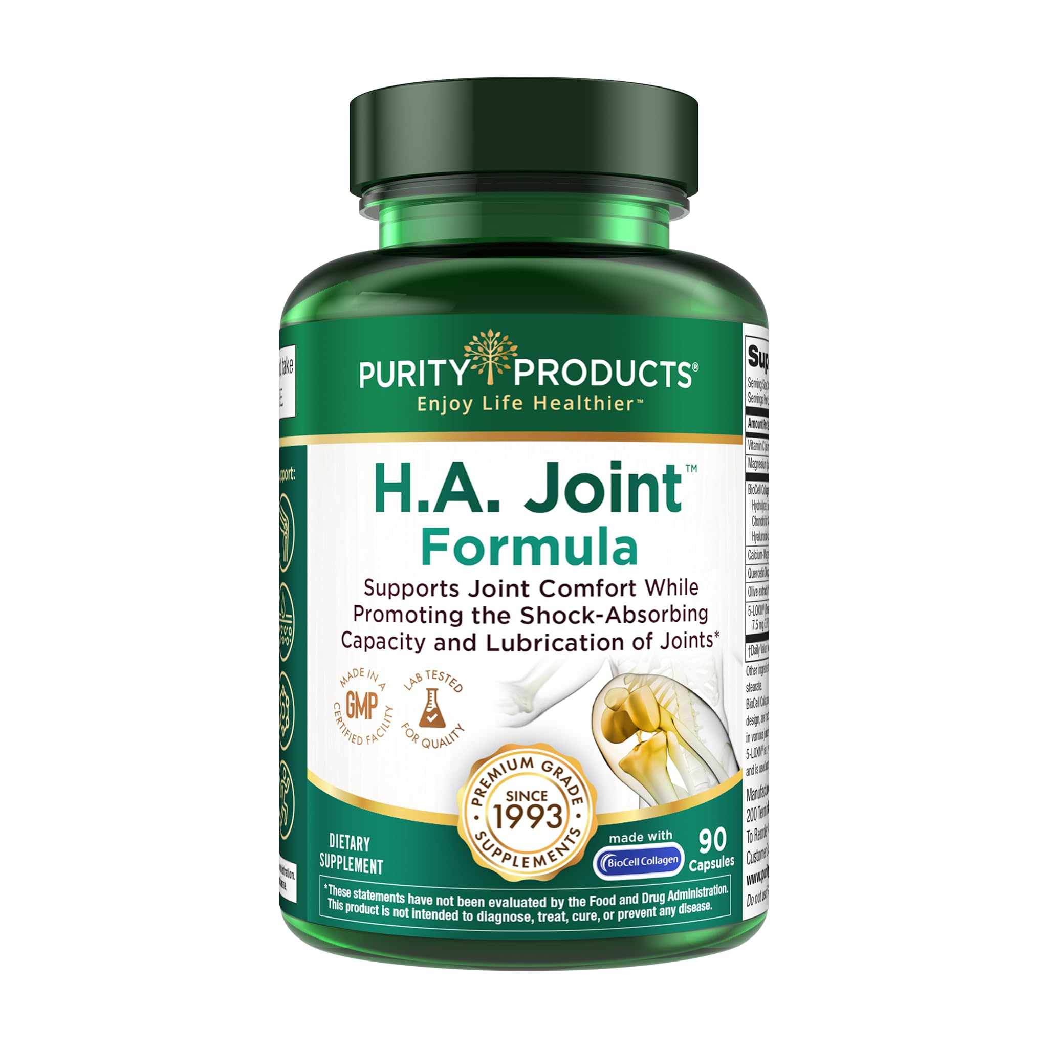 Purity Products HA Joint Formula Hyaluronic Acid + Key CoFactors 1