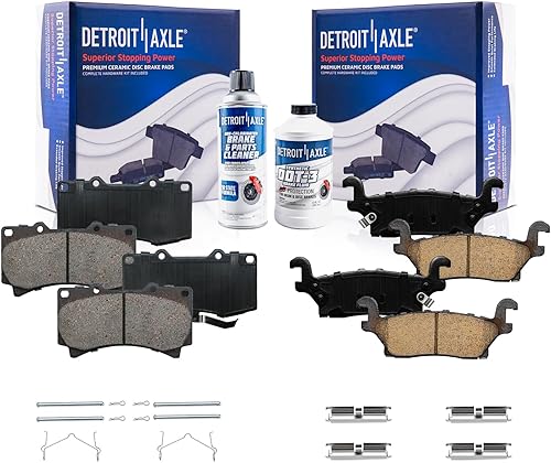 Miniatura 37 de Detroit Axle - Pastillas de freno para Chevy Trailblazer GMC Envoy Pastillas de freno de cerámica w/Hardware Buick Rainier Isuzu Ascender Olds