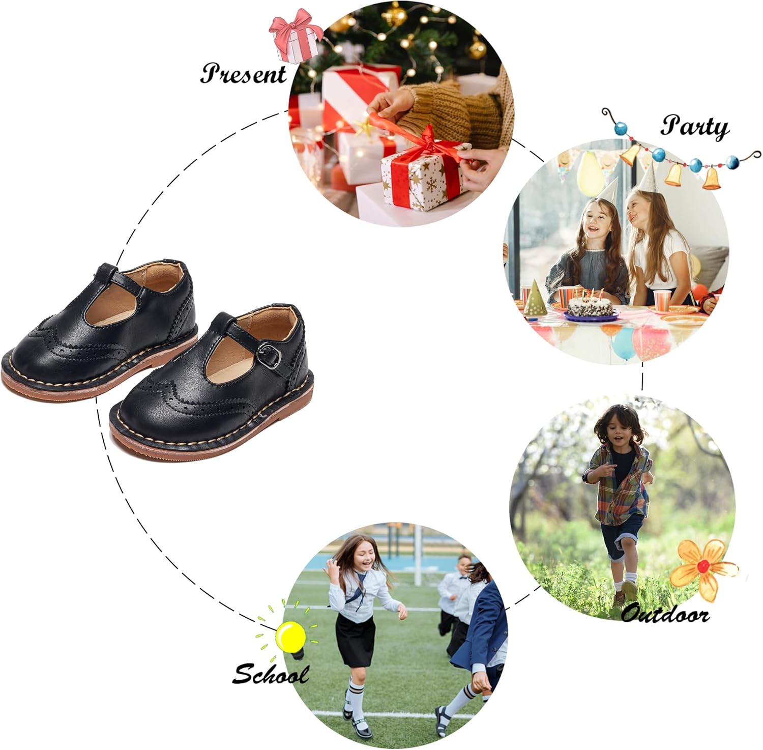 Felix & Flora Toddler Little Girl Princess Dress Shoes-Mary Jane Flats for Girl Party School Shoes - Image 5