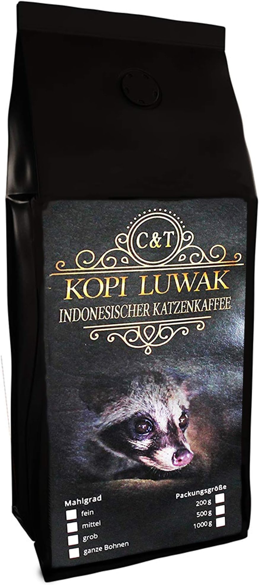 C&T Arabica Kopi Luwak 500g Whole Bean | Premium Coffee Rarity from Free-Living Animals