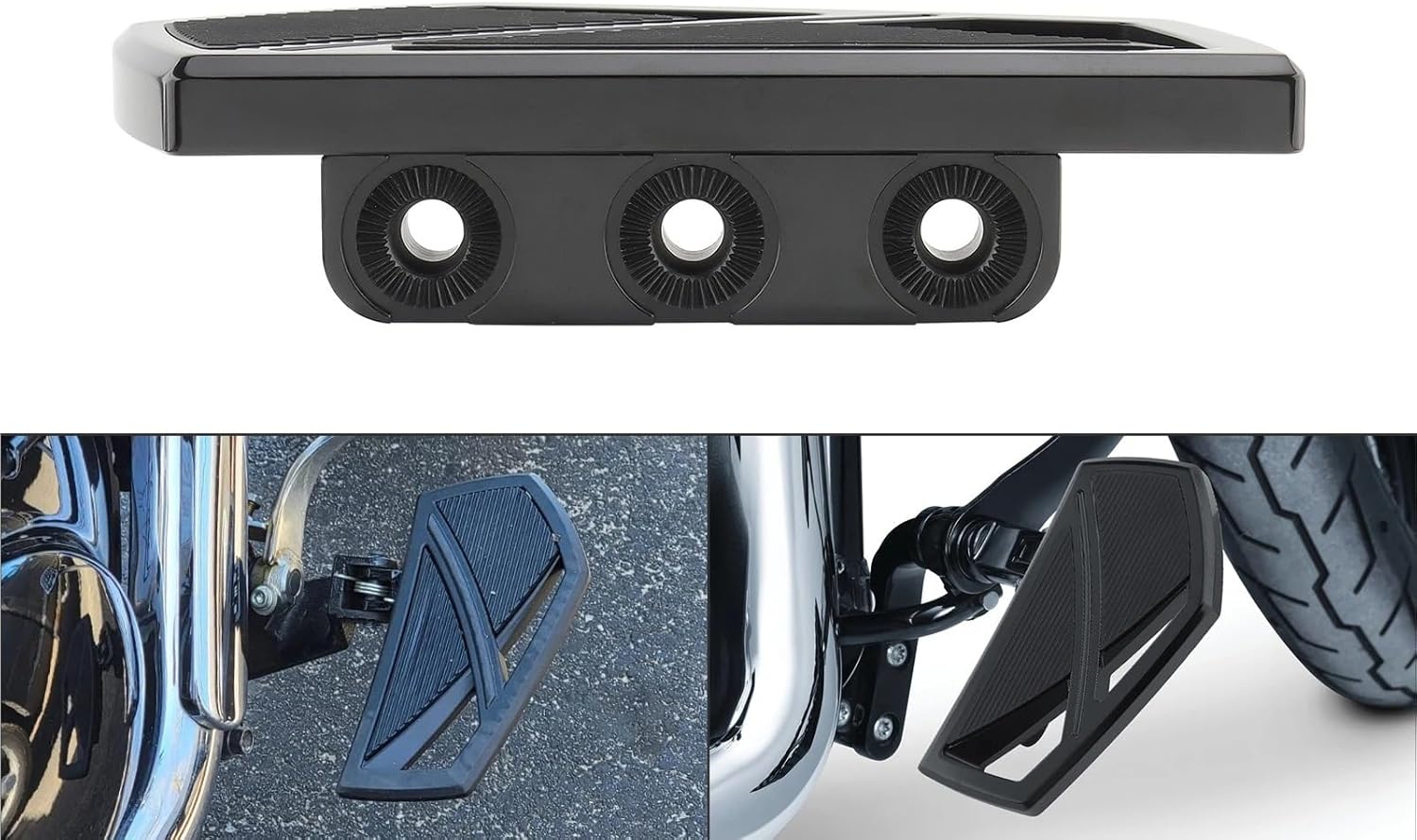 Compatible for Harley 2018-2023 Softail Fat Boy Sport Glide FLSB Street Bob FXBB Front Foot Pegs Motorcycle Floorboards(Front Floorboards B)