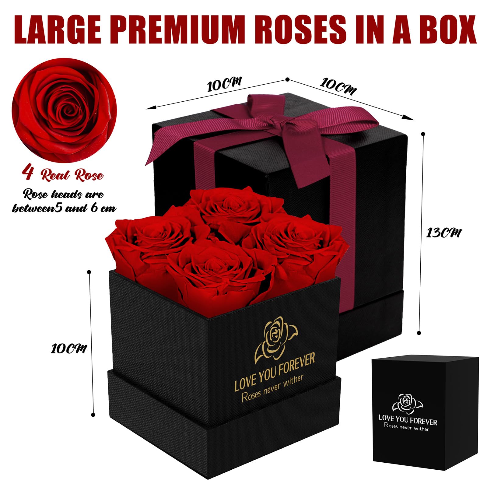 Rosa Eterna Stabilizzata In Scatola Regalo – Vera Rosa Conservata Per 3-5 Anni – Regalo Romantico Per Lei - 5