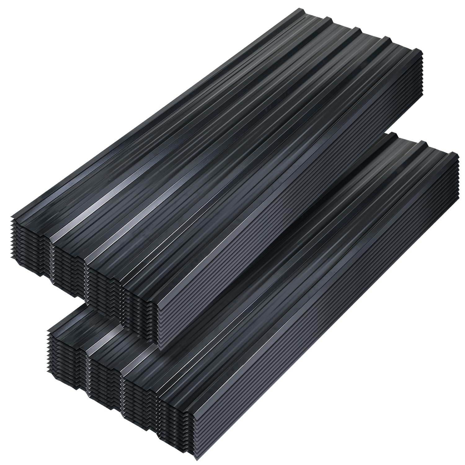 Dachblech Trapezblech Set Anthrazit – 24 Wellblechplatten, 129x46 cm, rostfrei, 0,25 mm dick, ideal für Carport, Wandverkleidung und Dachabdeckung