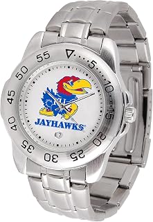 SunTime Men's NCAA Team Sport Watch, 20mm Stainless Steel Strap, Gameday Silver Dial with Date