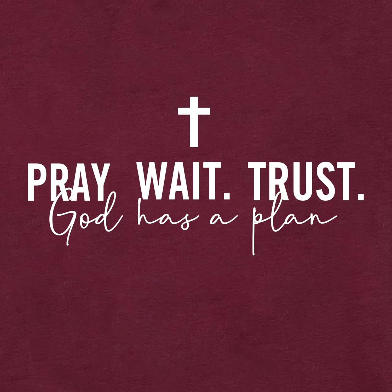 LOOKFACE Women Pray Wait Trust Soft Tees Cute Graphic T Shirts - Image 3