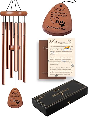 Regalos conmemorativos para perros, campanillas de viento conmemorativas para mascotas de 28 pulgadas, regalo de condolencias por pérdida de