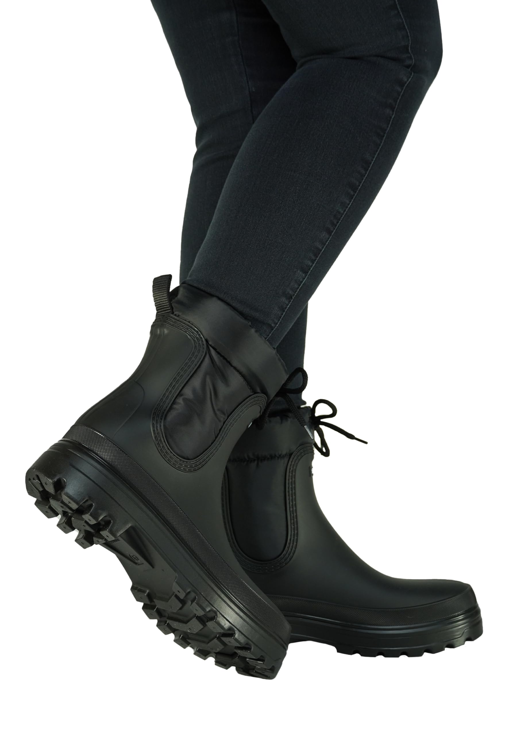 Regenliebe Damen Regenstiefel Cozy schwarz Halbschaft Gummistiefel Feel Good warm gefüttert