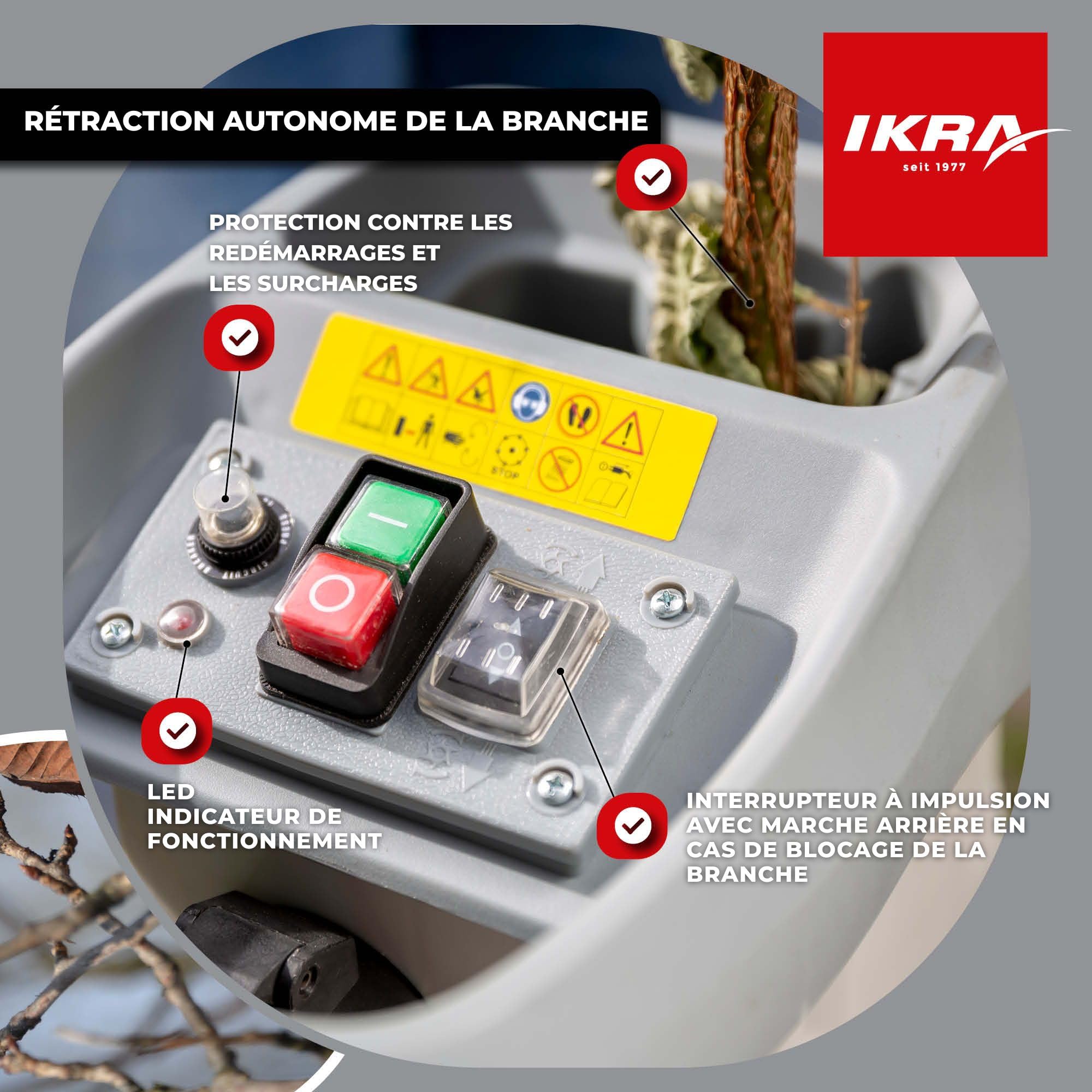 IKRA broyeur électrique ILWH 3000, diamètre des branches 45 mm Blauer Engel