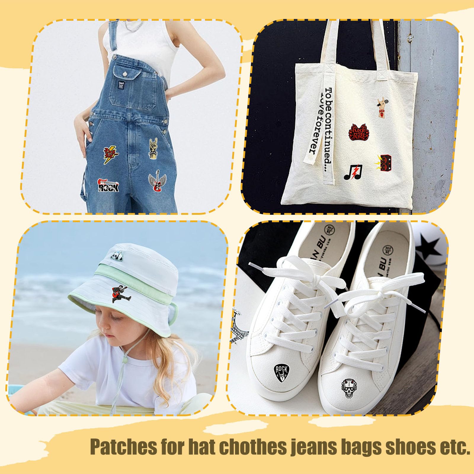 15 Stück Rock Punk Band zum Aufbügeln oder Aufnähen Patch Cartoon Black Music Stickerei Aufnäher Flicken Bügelbilder Aufnäher Patches für Kleidung Rucksäcke DIY Jacke Taschen Hosen Hüte Jeans - 5