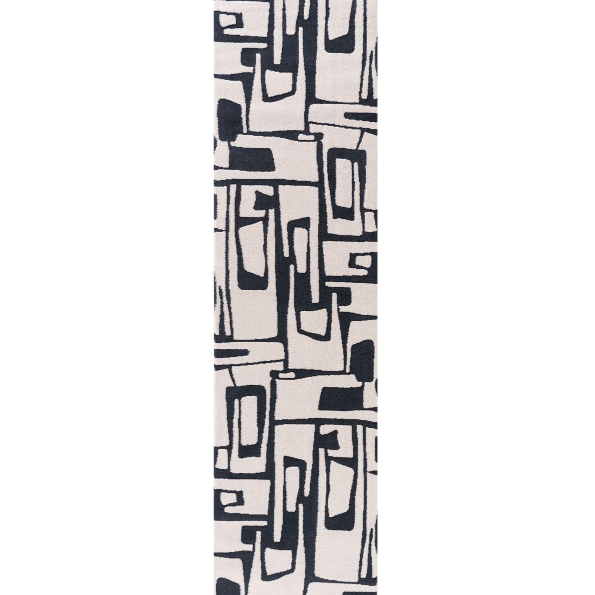 THE RUGS Living Room Rug, Loft Collection – Modern Textured 14mm Soft Pile Area Carpet, Non-Shedding & Easy Care [ Abstract Blue, 80x300 cm]