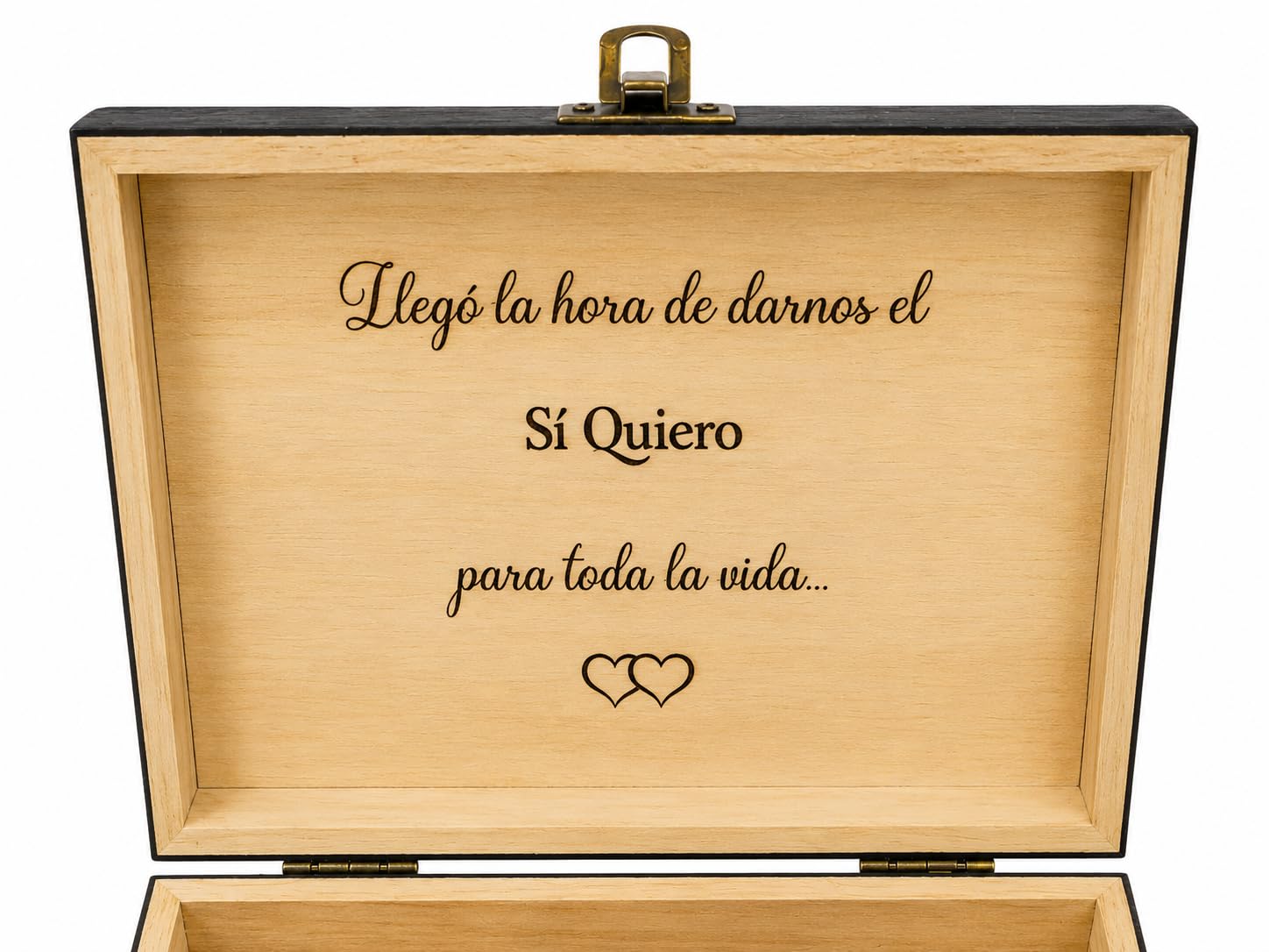 Genérico Caja para reloj negra con mensaje grabado, regalo para futuro esposo o novio