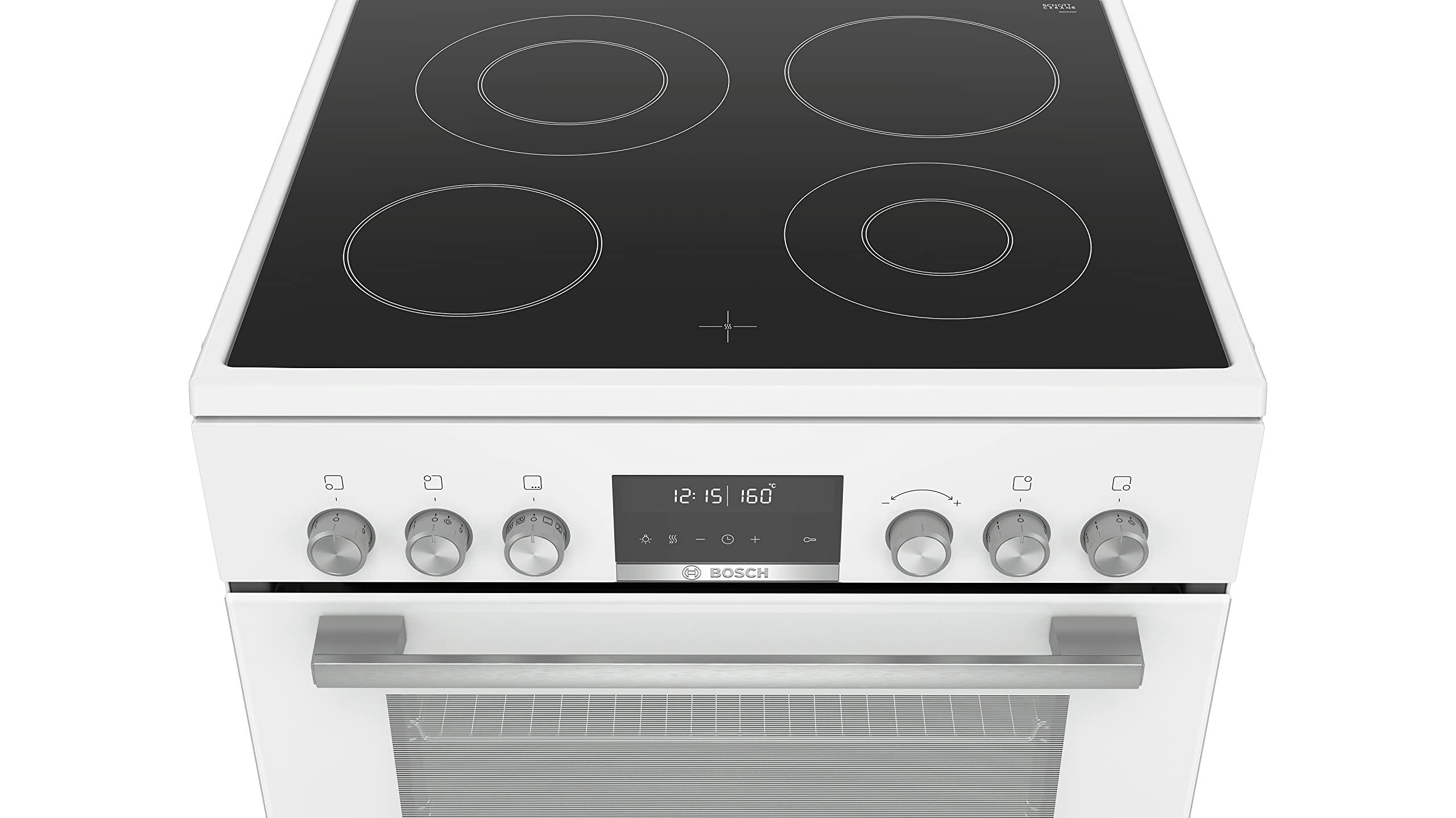 Bosch HKS79R220 Series 6 – Stove, Pyrolysis Cleaning | White, Pyrolysis, AutoPilot, Soft Close, LCD Screen, AutoPilot 30