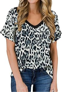 Womens Tops Casual Basic V Neck Solid Color Short Sleeved Summer Casual T Shirt Tunic Comfortable Summer Clothes Sale Clearance