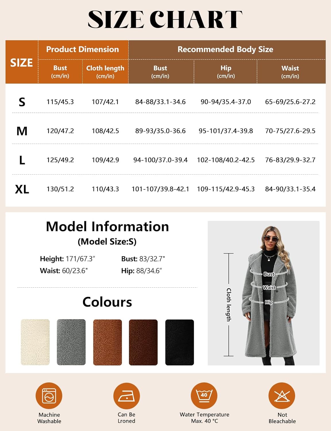 Women's Fuzzy Fleece Hooded Coat Winter Oversize Long Cardigan Jacket Warm Faux Fur Outwear with Pockets - Image 6