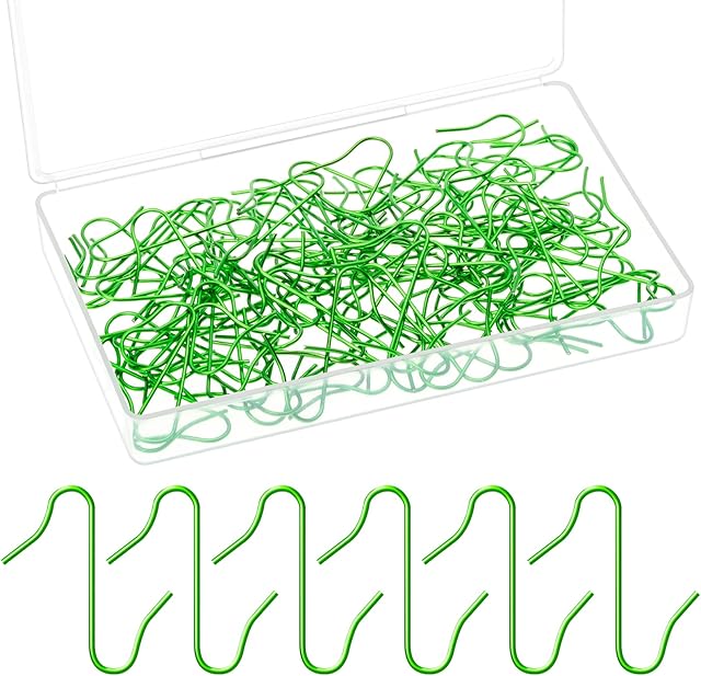 100pcs Christmas Tree Hooks, S Ornament Hooks with a box for Christmas Baubles, Xmas Stockings, Party Decorations (Green)
