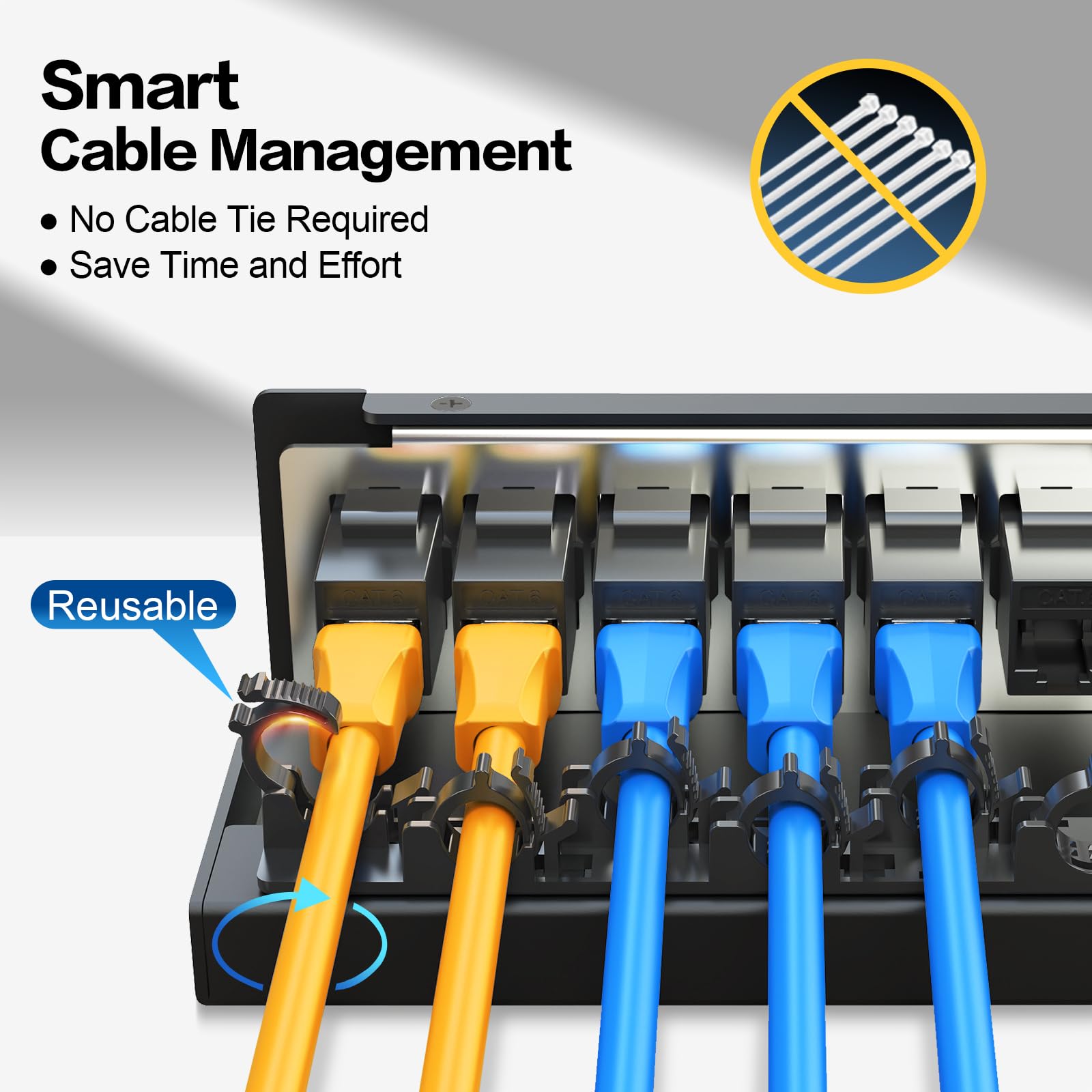 PBAEGAV PBAEGAV Patch Panel 6 Port with 6pcs Cat6 Keystone Jack Shielded No Rust and Durable (1U 6Port Cat6 Keystone Jack Unshielded)