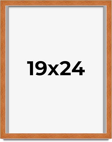 Miniatura 222 de Marco marrón de 18 x 24 pulgadas, marco de madera maciza de nuez de miel, ancho de moldeo de 0.875 pulgadas, profundidad de rabo de 0.875 pulgadas
