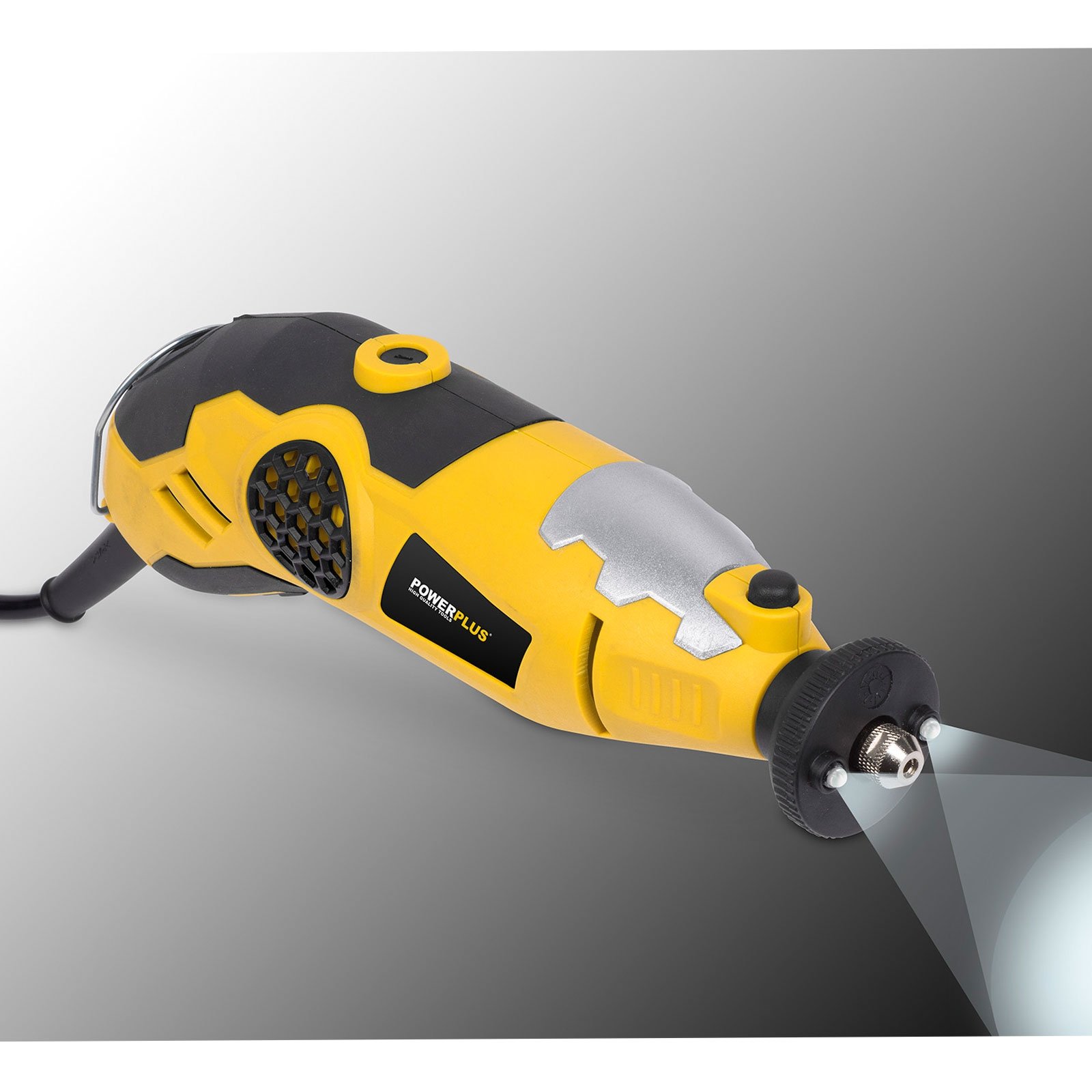Powerplus - Mini taladro dremel de 180 W con 100 accesorios para modelar madera POWX1340