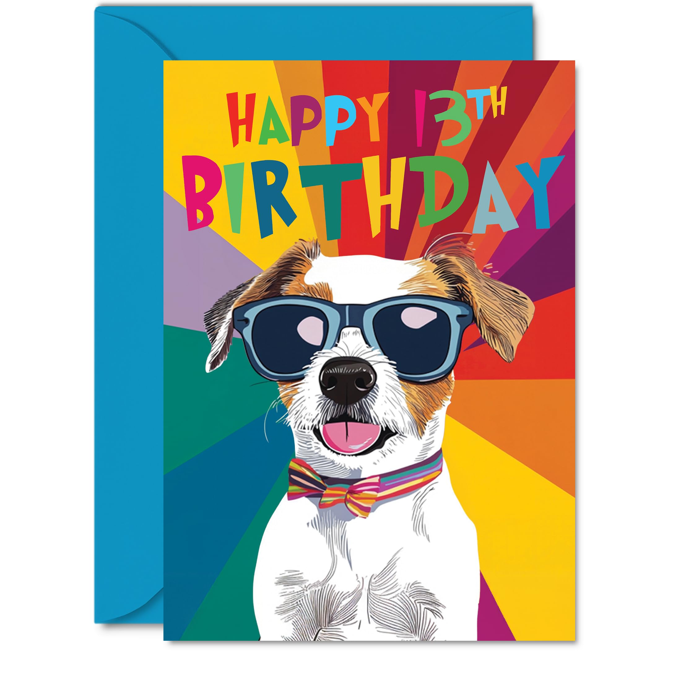 13th Birthday Card Boy - Pawsome Cool Dog - Dog Birthday Card for 13 Year Old Boy, Age 13 Boys Cards, A5 Dogs Greeting