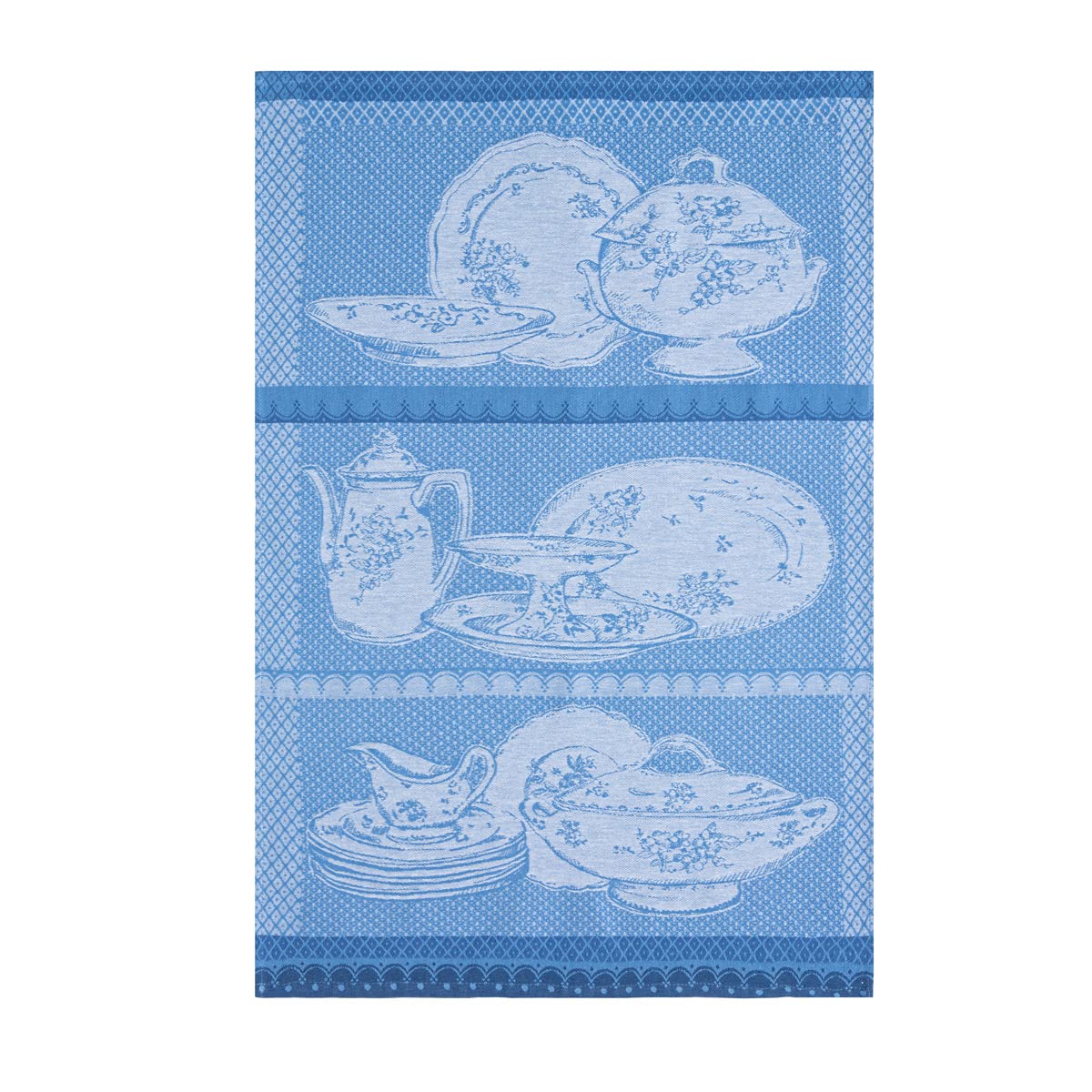 CouckeOld Dishes Tea Towel in Cotton, 50X75 cm, Machine Washable