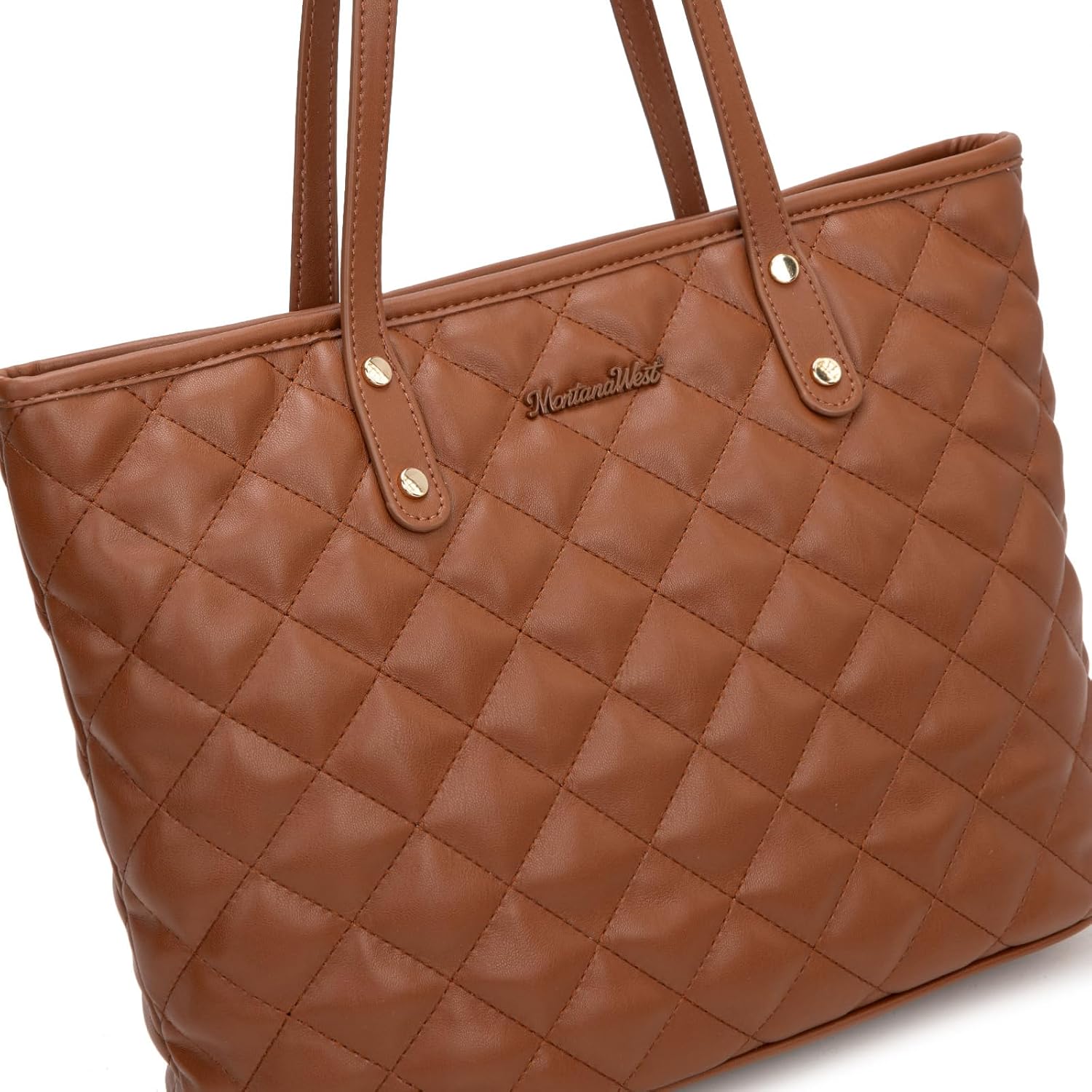Montana West Quilted Tote Bag for Women Large Shoulder Bag Fashion Handbags with Top Zipper - Image 4