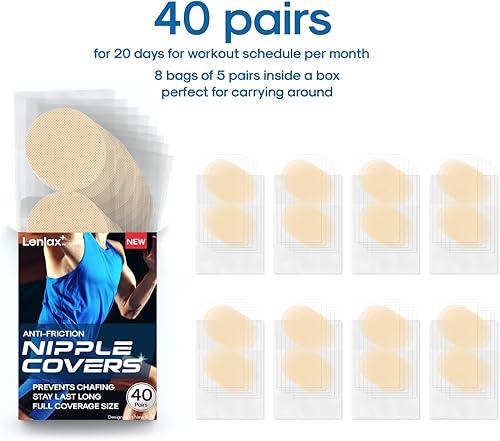 Miniatura 6 de Cubiertas antirozaduras para pezones para hombre, para correr, ciclismo, resistencia o deportes de larga distancia, adhesivo impermeable y