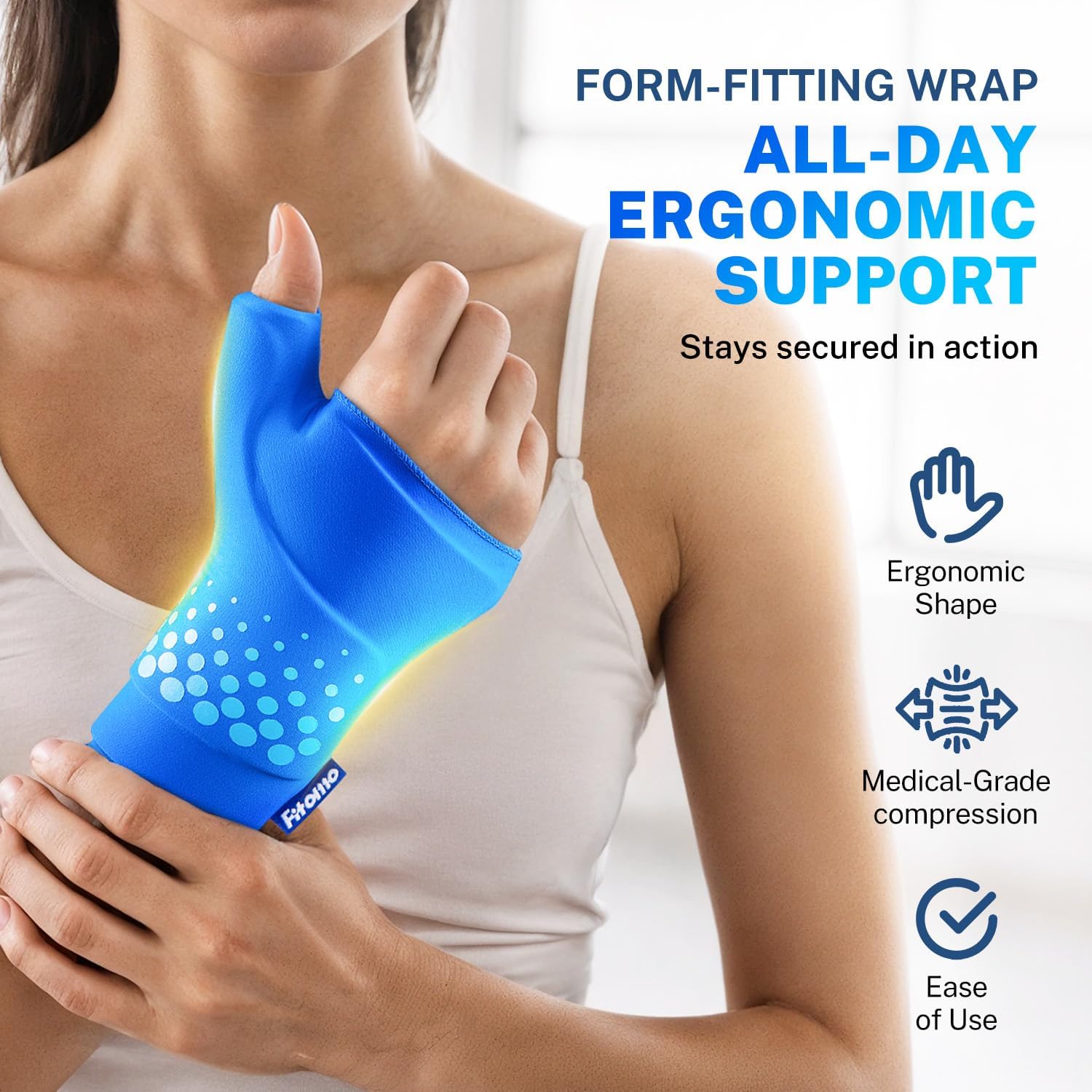Thumb & Wrist Ice Pack Wrap, Thickened Ice Gel Pad, Ergonomic Fit, Long Lasting Cold & Warm for Carpal Tunnel Relief, Arthritis, Computer Overuse Injuries, Post-Surgery, Post-Workout, Size S/M - Image 3