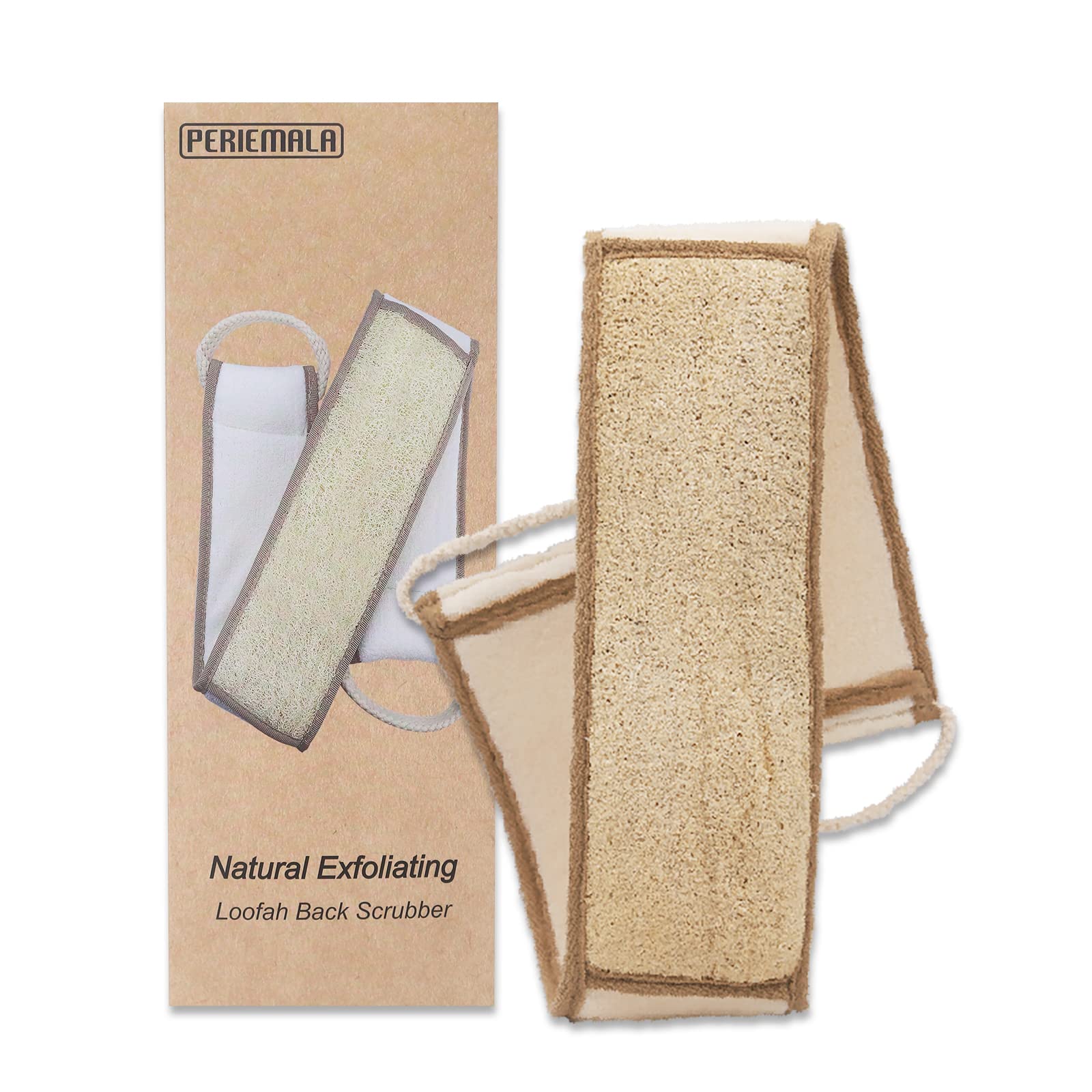 Exfoliating Loofah Sponge Back Shower Scrubber for Body Made with Natural Shower Luffa, Flat Body Scrubbers for Use in Shower Back Scrubber Deep Clean Invigorate Your Skin, for Men and Women