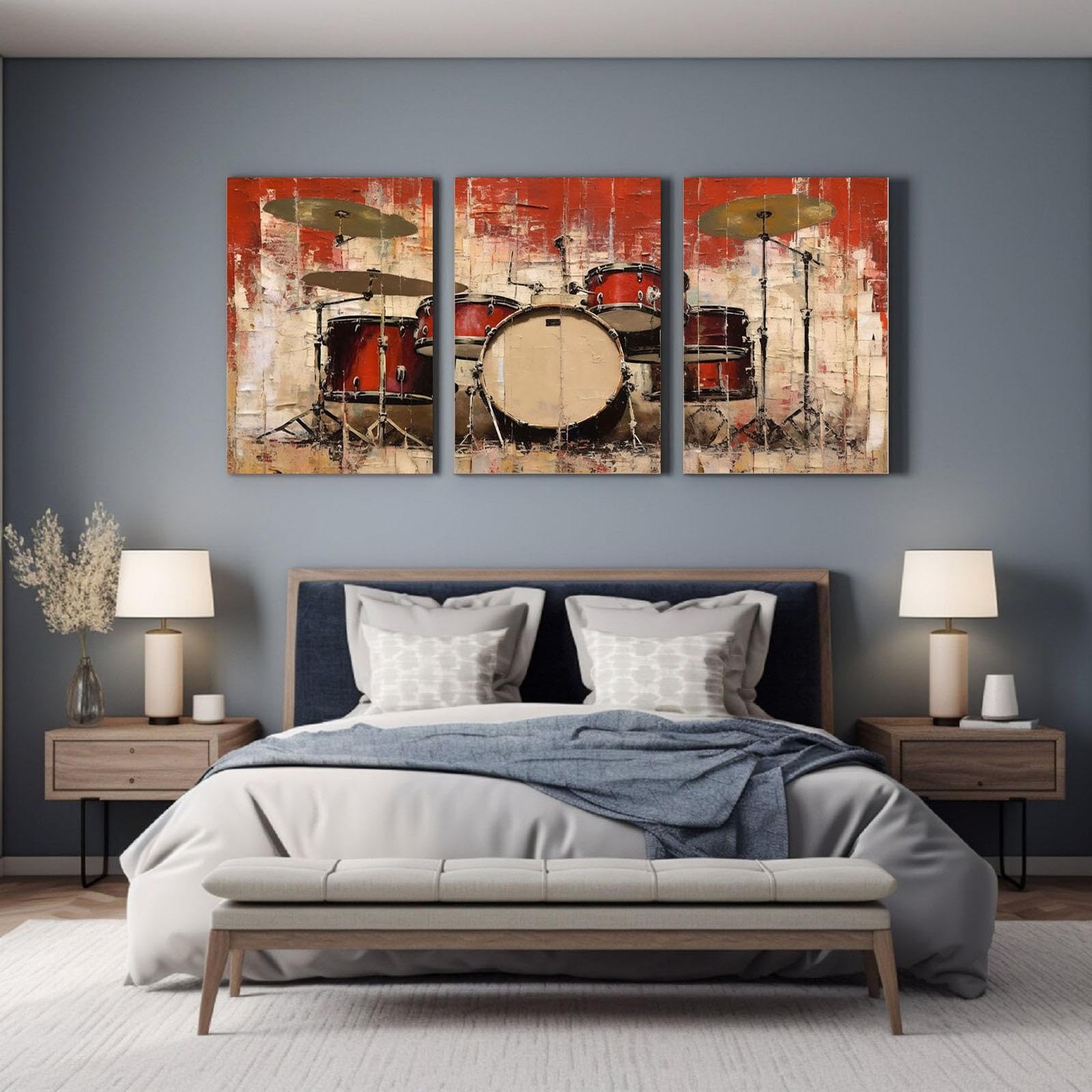 veces musica arte della parete Stampe su tela, Graffiti di street art quadri astratti grandi moderni dipinti della decorazione Parete Ufficio Soggiorno - 60x80cmx3 Enmarcado