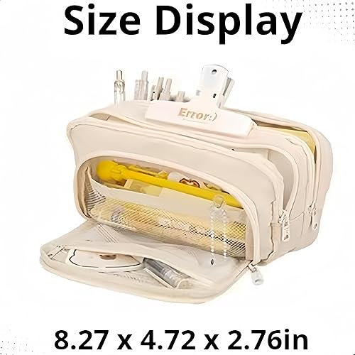 Miniatura 5 de Estuche para lápices de gran capacidad, 3 compartimentos, bolsa grande para lápices, estuche para lápices, organizador de almacenamiento simple,