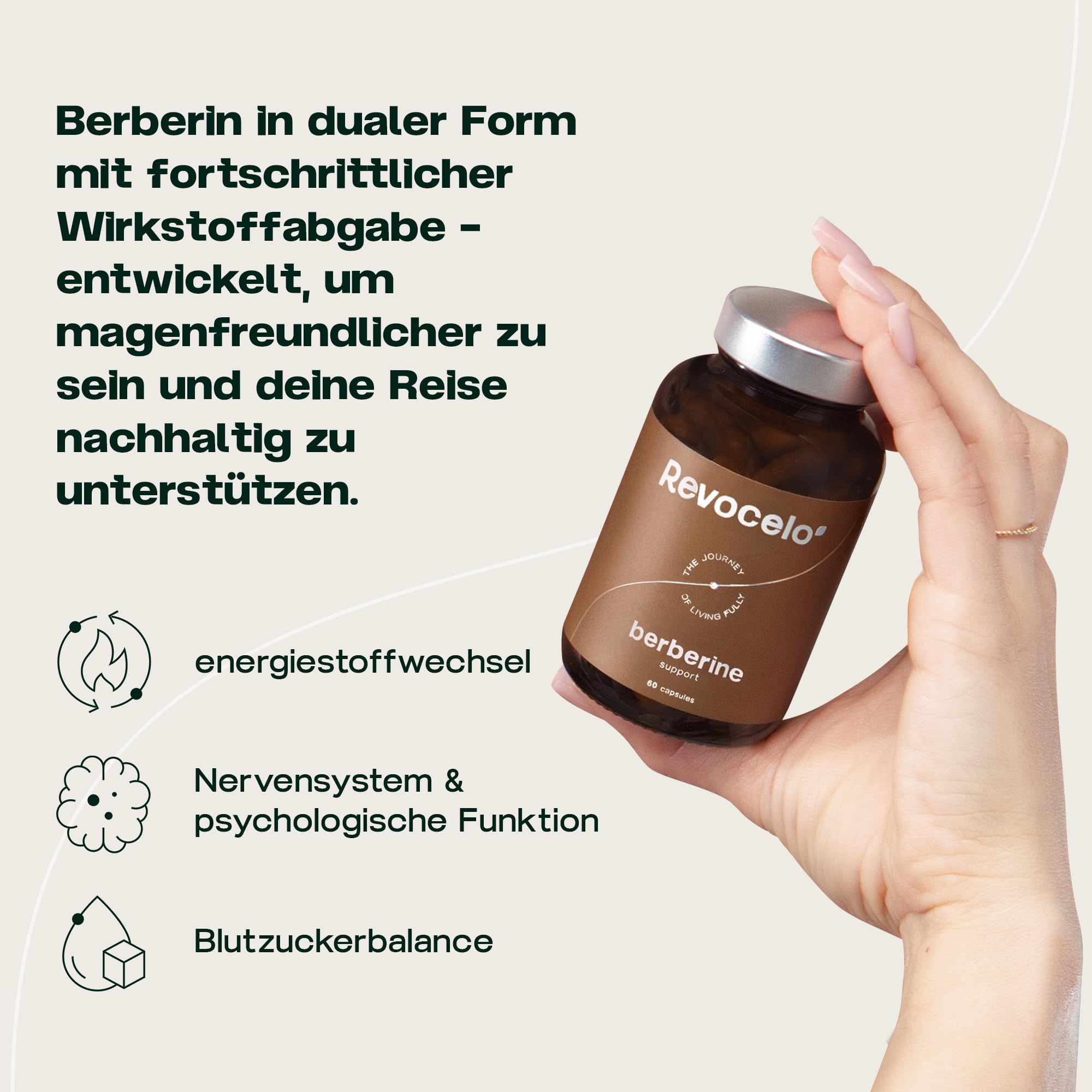 Liposomales Berberin + Dihydroberberin Formel | Unterstützung des Glukosestoffwechsels mit Chrom und Thiamin, magensaftresistente Kapseln, 2 Monate, EU