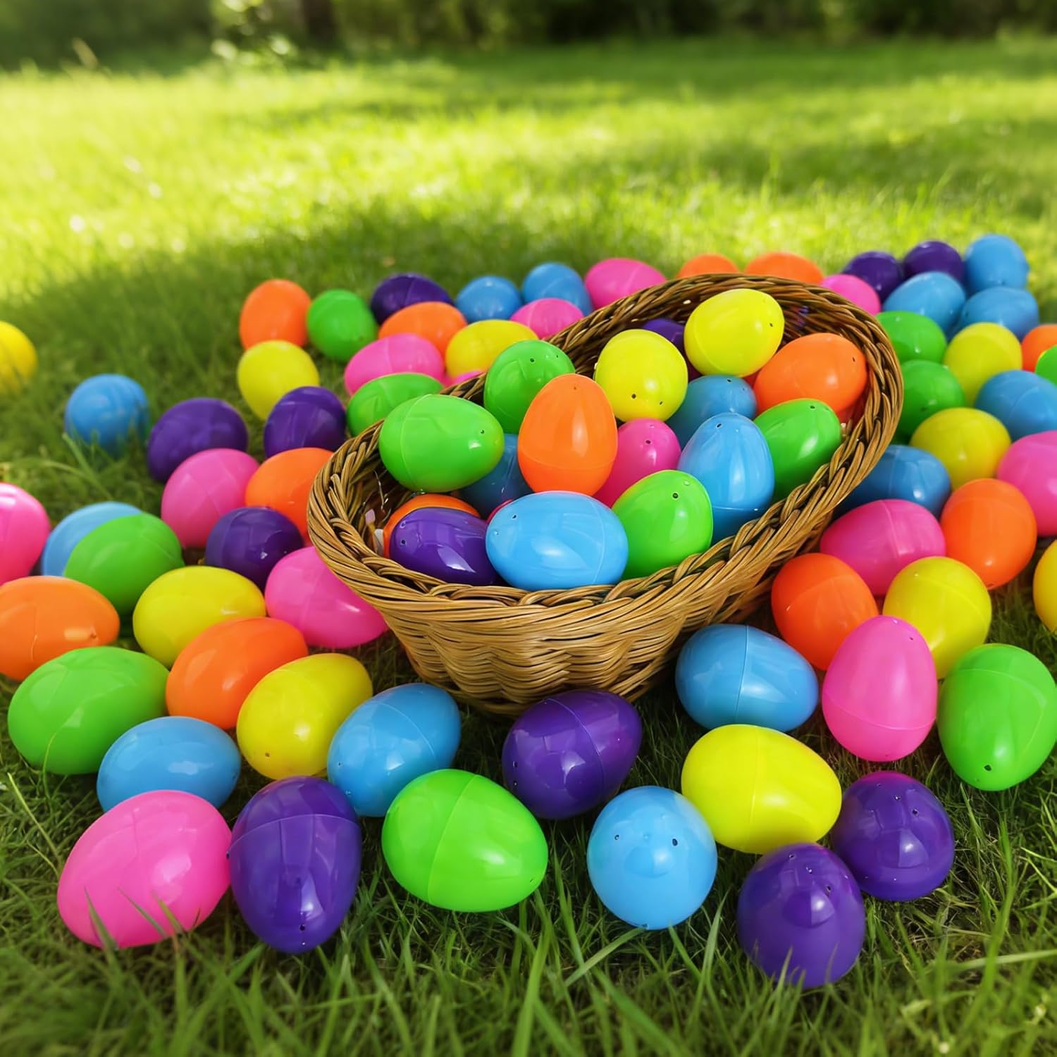 2000 Pcs Easter Eggs, 2.36" Bright Colors Plastic Easter Eggs Empty, Easter Themed, Basket Stuffers Fillers