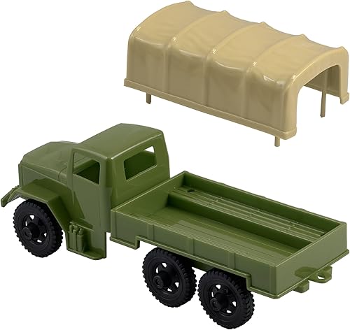 Miniatura 4 de TimMee - Camiones de plástico para hombre, color verde y bronceado, M34 Deuce y media carga, fabricados en EE. UU