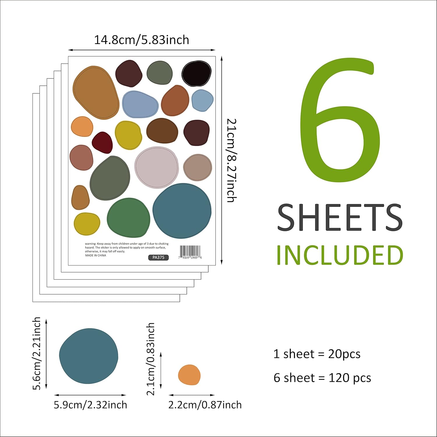 QUCHENG ポルカドット ウォールステッカー ボーホー イレギュラーデカール テラゾー ドット ウォールデコ キッズ 幼児 寝室