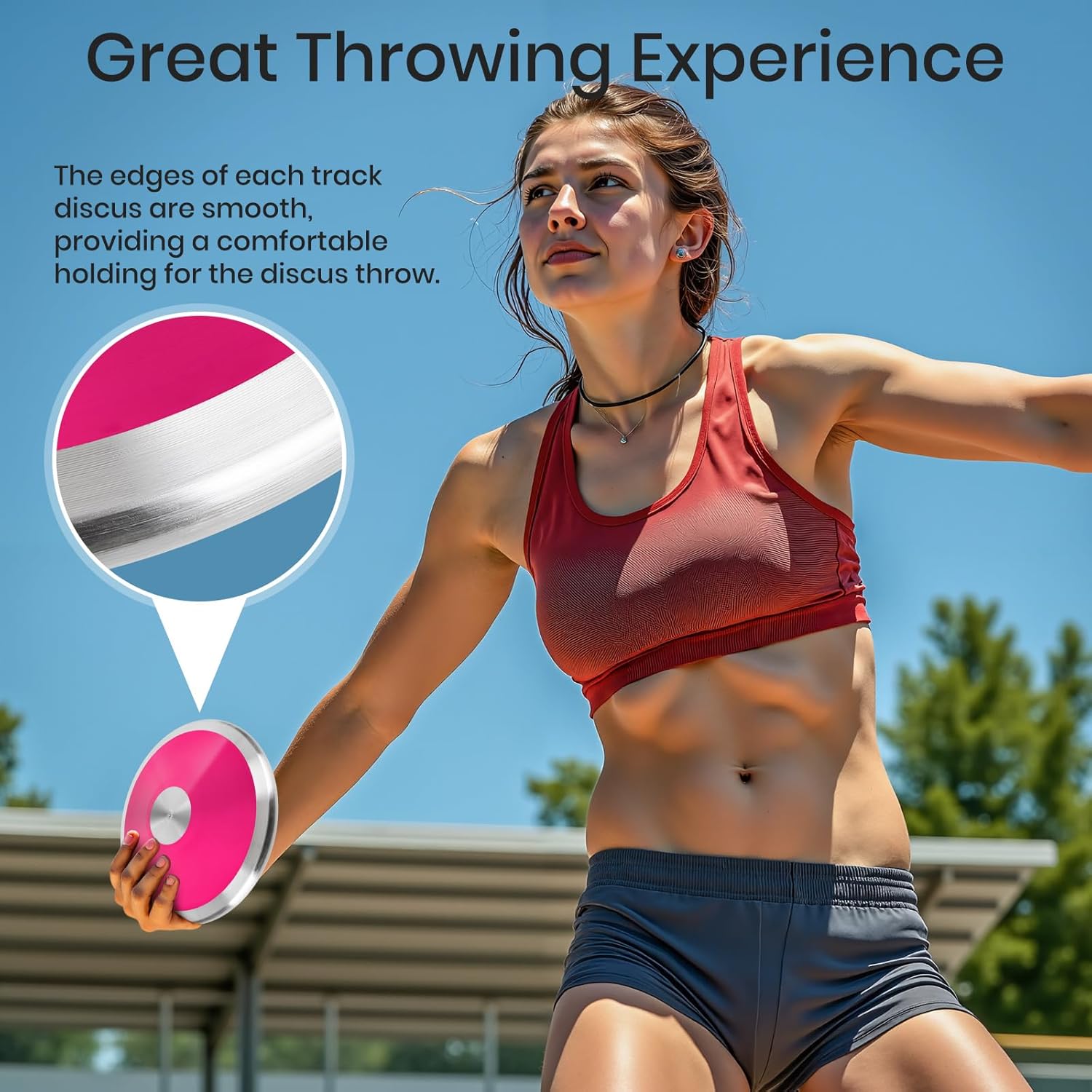 2 Pcs Sports Training Discus for School Track and Field, 1kg Nylon Discus with Steel Rim and Center, Men Women Discuses for Outdoor Practice Throwing