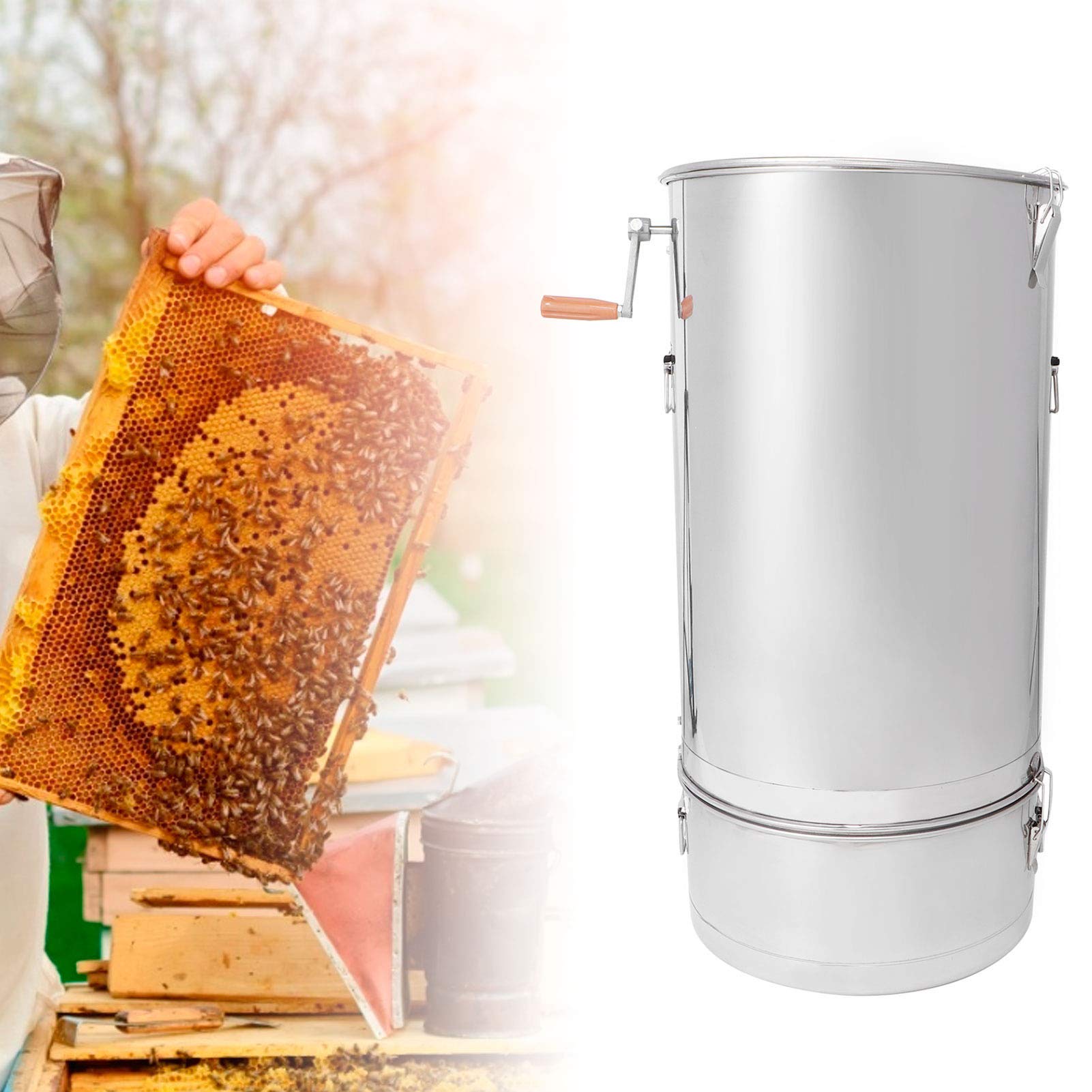 Extractor Manual de Apicultura, Separador de Alta Eficiencia para Apicultores, 35,0 X 18,1 X 18,1 Pulgadas, con Llave de de Filtro, ámbito de aplicación: Apicultores Profesionales
