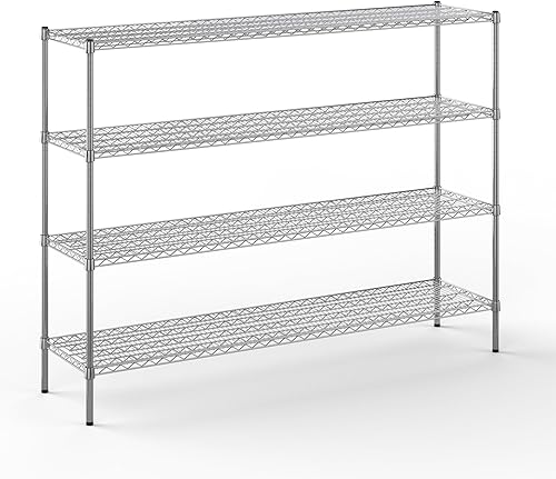 Miniatura 239 de Kit de estantería de alambre cromado de 4 niveles de 24 pulgadas de profundidad x 24 pulgadas de ancho x 64 pulgadas de alto Unidad de estante