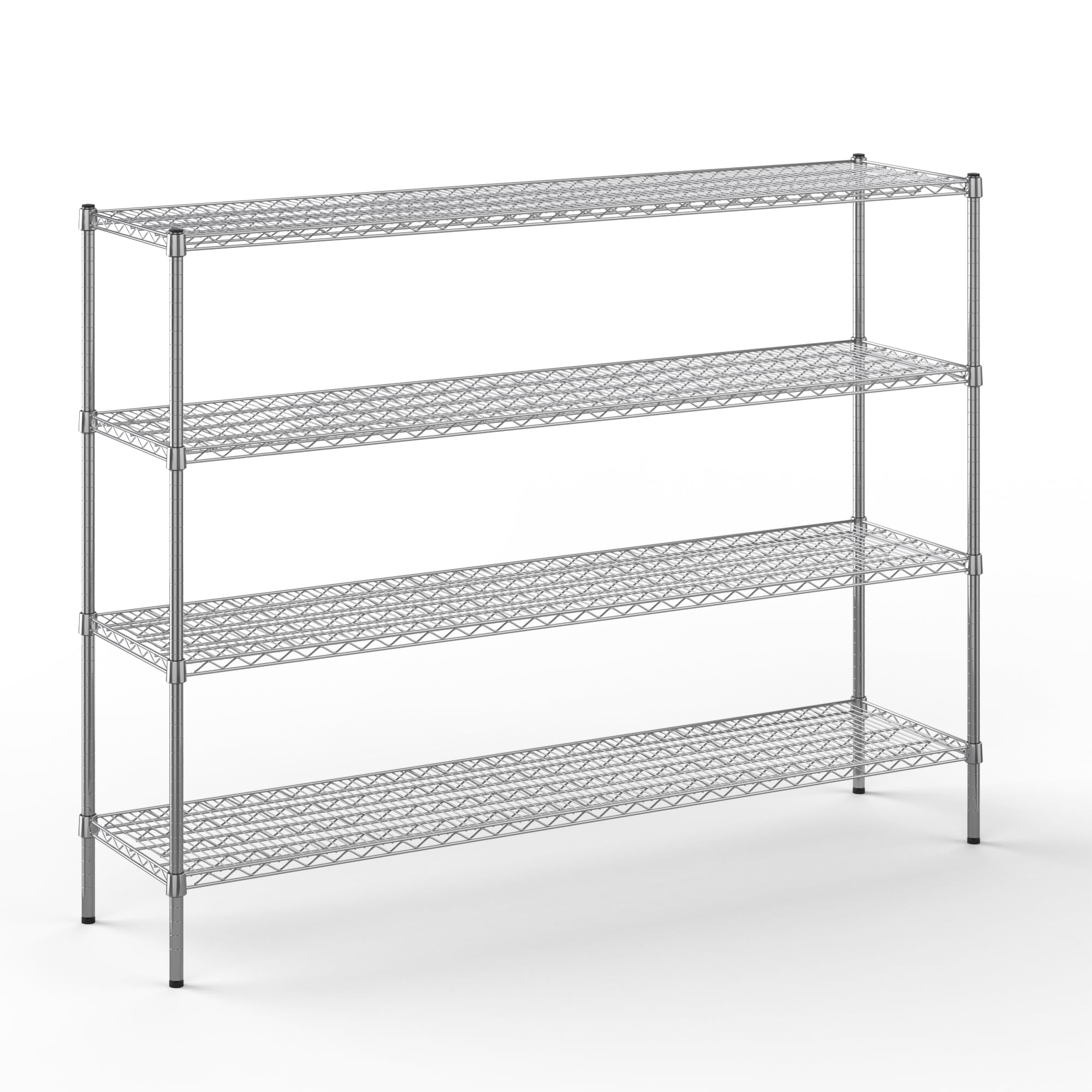 18" Deep x 72" Wide x 54" Height Wire Shelving Kit | 4-Tier | NSF Commercial Storage Rack Unit