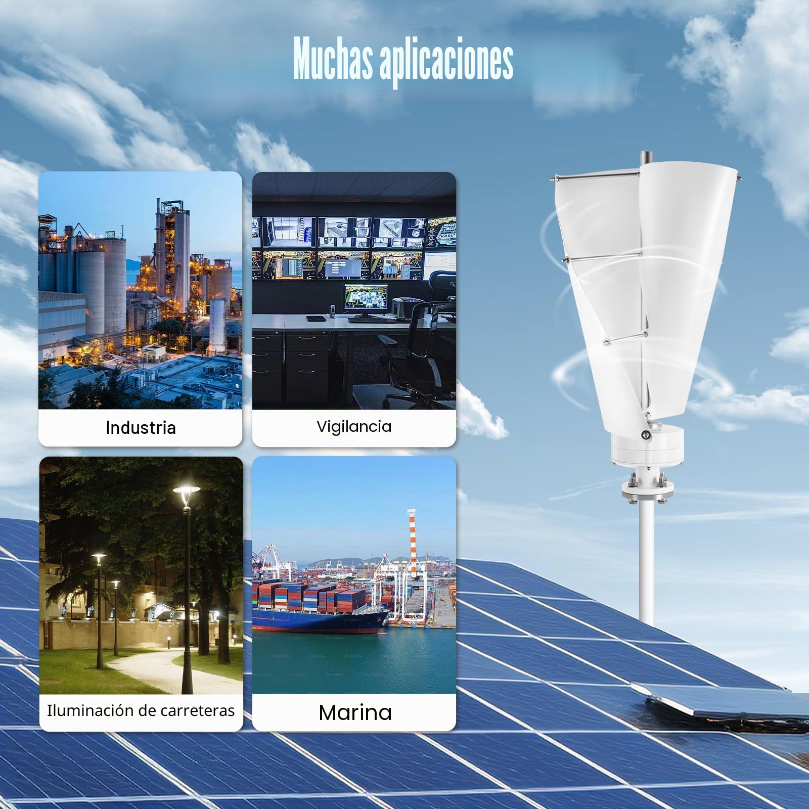Eólica Vertical 500W 12V Generador De Aerogenerador Con Controlador De Aerogenerador De Levitación Magnética Vertical Turbinas Eólicas,Eólica Doméstica,Para Hogar, Jardín, Barco
