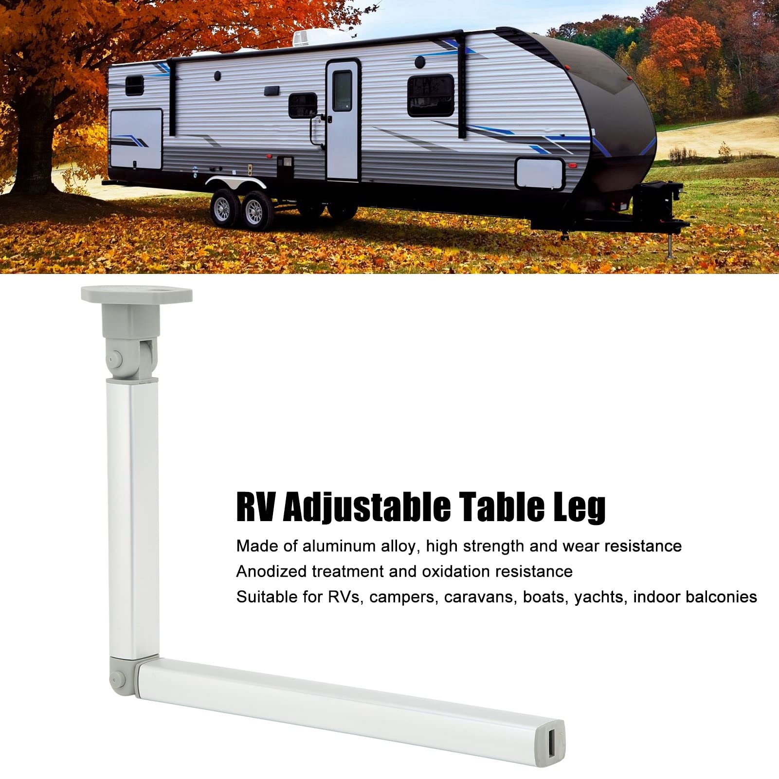 Soporte de Pedestal de Mesa, Base de Mesa de Pedestal de Aleación de Aluminio de 29.33in/13.58in, Kit de Montaje de Mesa para RV Motorhome Caravan Camper Boat Yacht