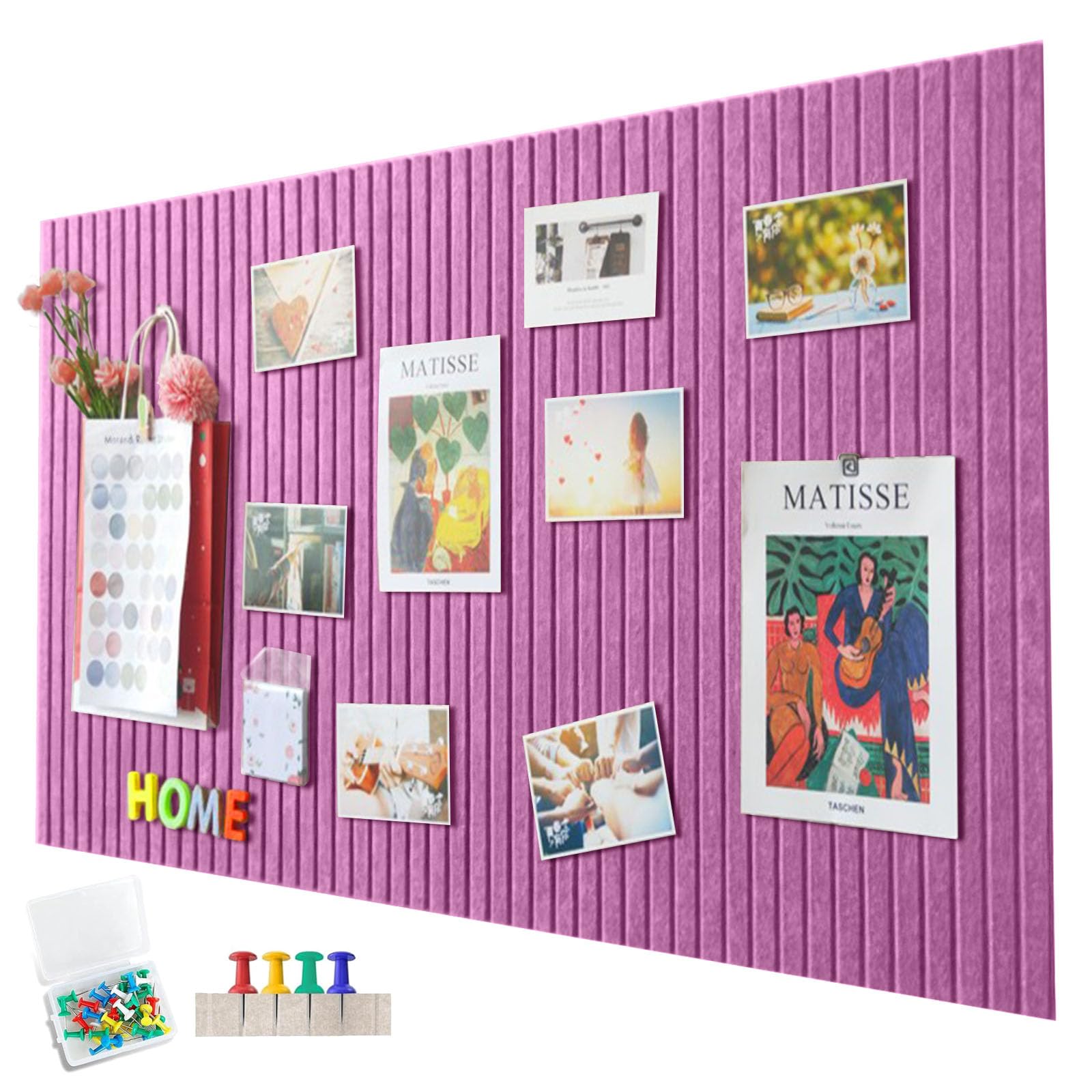 Large Felt Notice Board, Self-Adhesive, 60 x 40 cm Felt Board, Decorative Felt Notice Board, 0.9 cm Thick, Foldable Photo Board, Memo Boards, Bulletin Board, Wall Decoration for Office, Kitchen, Guava