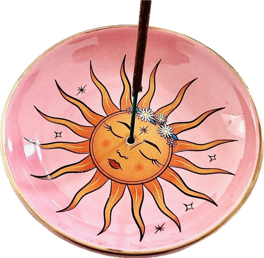 The Sun Celestial Ceramic Incense Stick Holder, Incense Bowl, Trinket Bowl, Well Being Gift For Mum Teenager Daughter Girlfiend