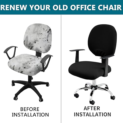 Miniatura 4 de KRFOONN Fundas elásticas para silla de oficina de computadora, fundas universales para silla de oficina, 2 piezas, protector universal para silla