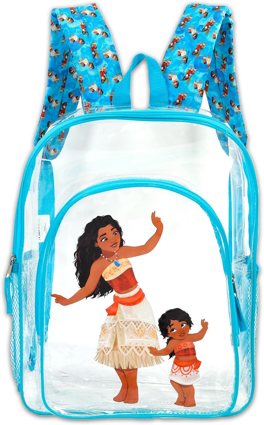 Disney Moana Clear Backpack with Lunch Box - Bundle with 16" Backpack for Girls, Lunch Bag, Water Bottle, Stickers, More | Transparent Moana School Bag for Kids School Supplies - Image 4