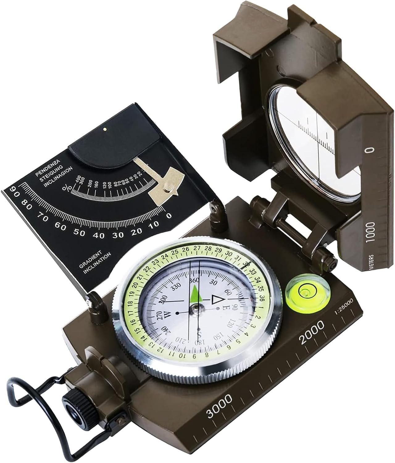 Posinly Multifunctional Military Compass with Inclinometer, Sighting, Optic, Resistant & Waterproof Compass, Essential for Hiking, Camping, Scouting Posinly Multifunctional Military Compass with Inclinometer, Sighting, Optic, Resistant & Waterproof Compass, Essential for Hiking, Camping, Scouting